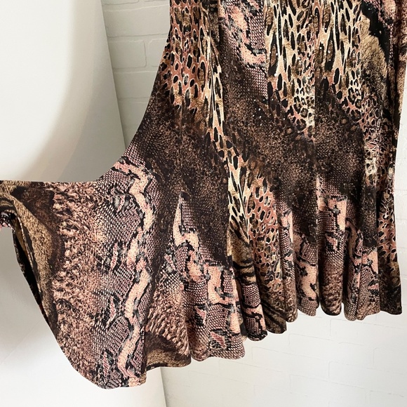 Joseph Ribkoff Maxi Skirt Y2K Mobwife Slinky Snakeskin Animal print fairy 18 - Picture 4 of 12